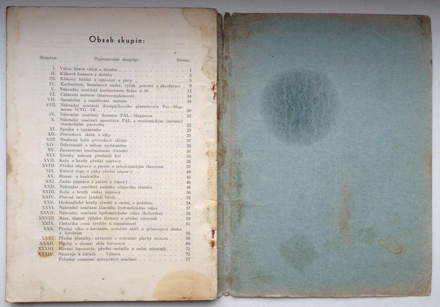 AERO-MINOR Katalog 1948 seznam nahradnich dilu