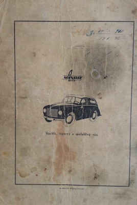 AERO-MINOR Katalog 1948 seznam nahradnich dilu