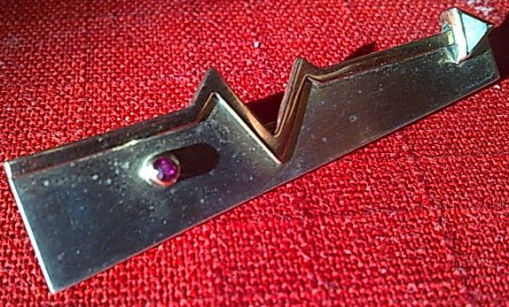 AuAg Brož Art Deco Rubin Opál Zlato stříbro