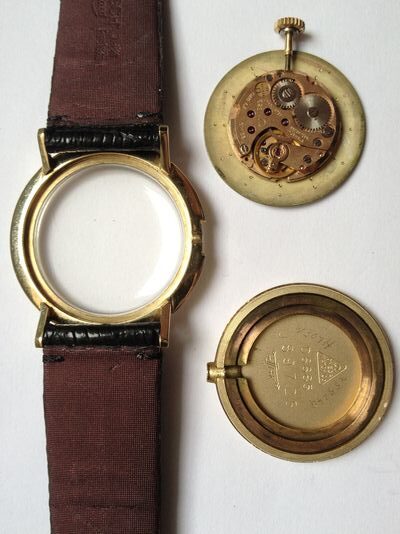 Hodinky OMEGA ultra slim 14kt GOLD 585 - náramkové mechanické - luneta guilosch