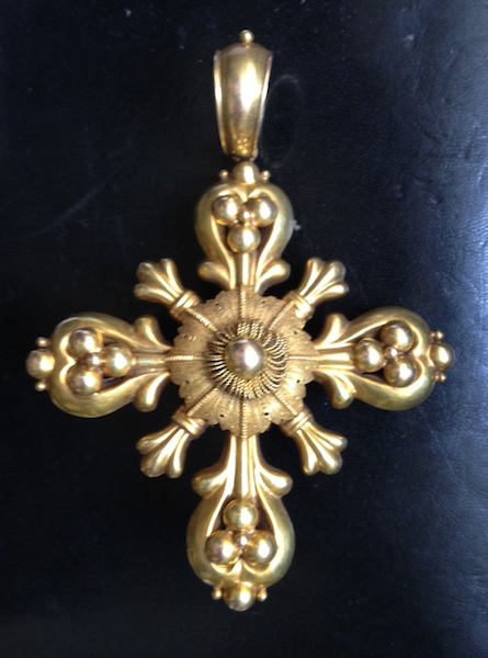 Duchovní kříž zlato Biedermayer 2stupeň 19.st VIDEO