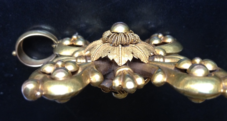 Duchovní kříž zlato Biedermayer 2stupeň 19.st VIDEO