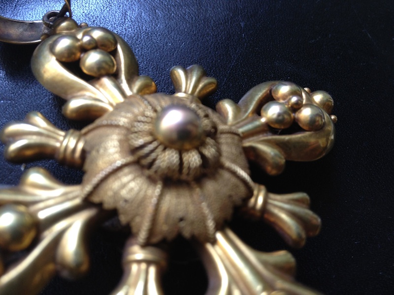 Duchovní kříž zlato Biedermayer 2stupeň 19.st VIDEO