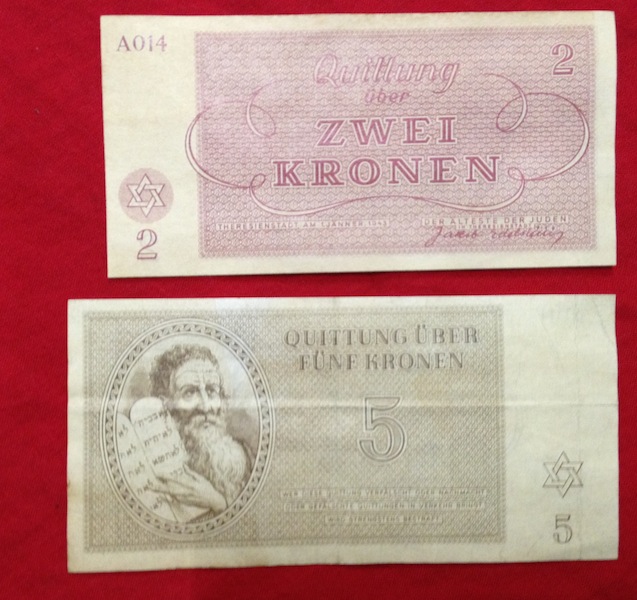 Židovské peníze bankovky koncentrační tábor Terezín 1943